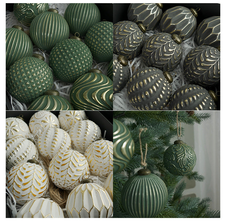 Set of Vintage Christmas Bauble Ornaments for Decoration