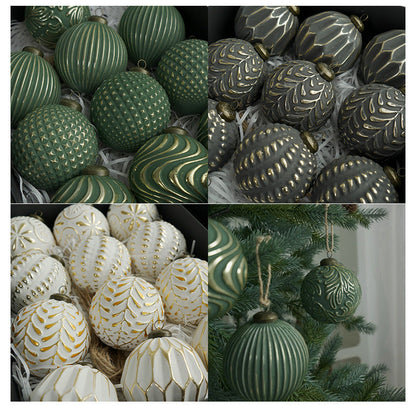 Set of Vintage Christmas Bauble Ornaments for Decoration