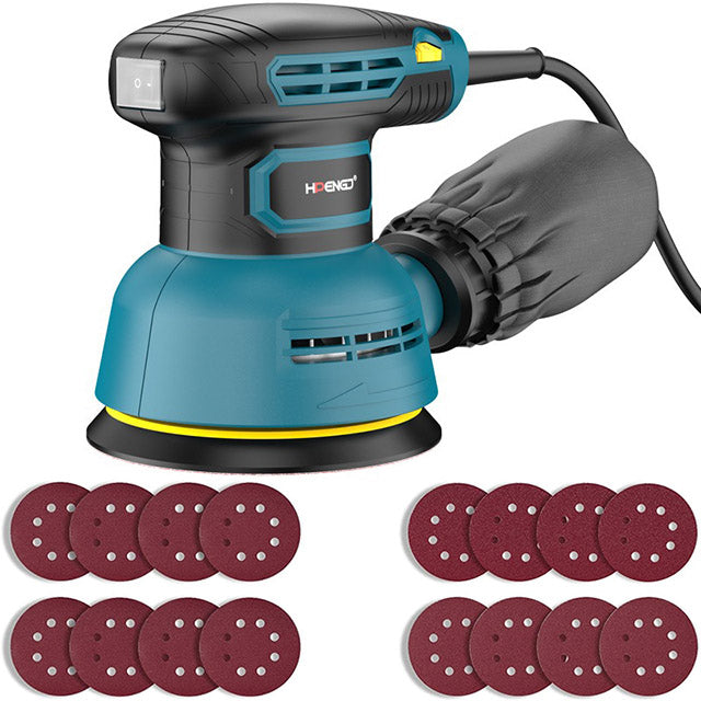 125mm Dust Extraction Rotary Sander - Includes 16 Sanding Discs
