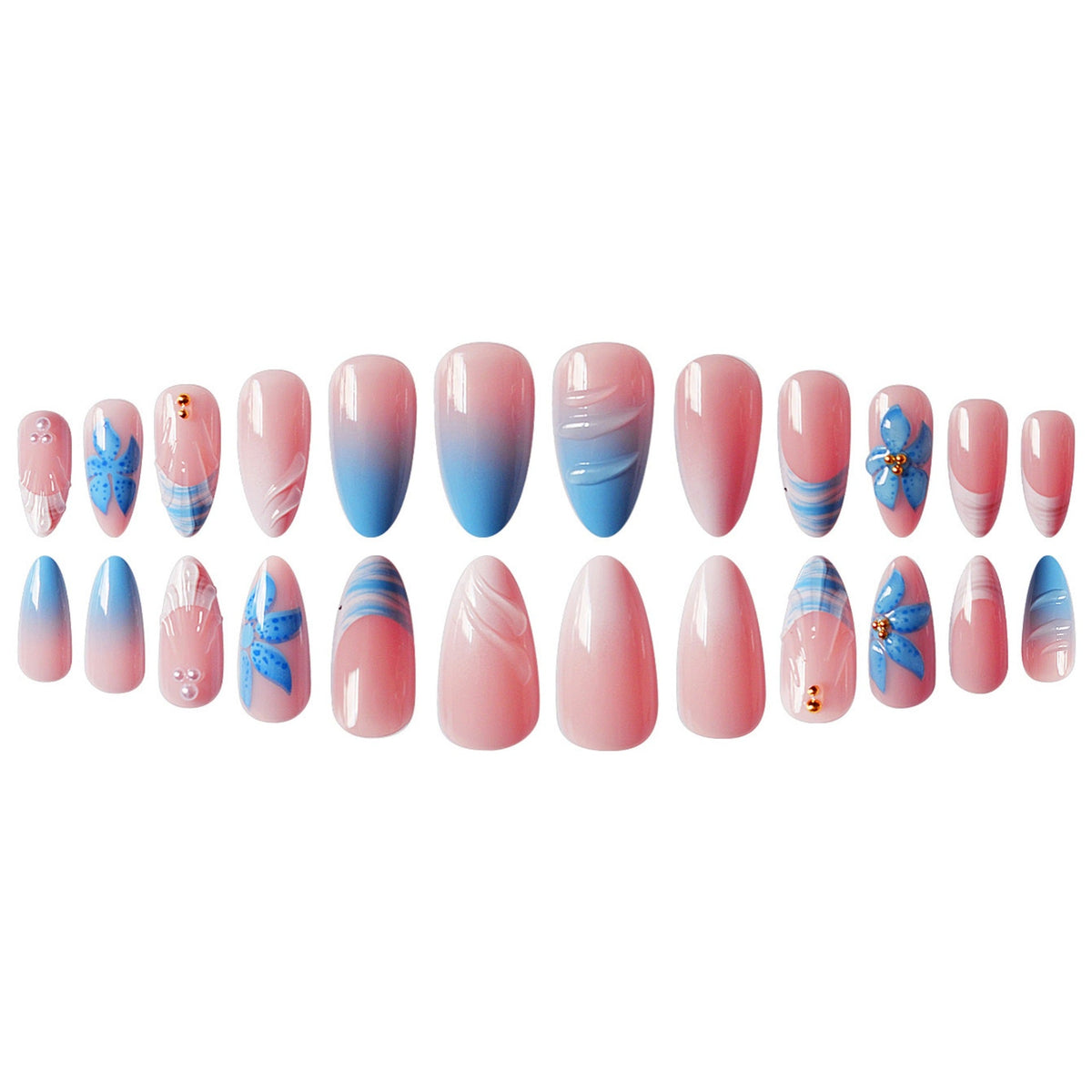 Press-On Nails with Creative Shell Design