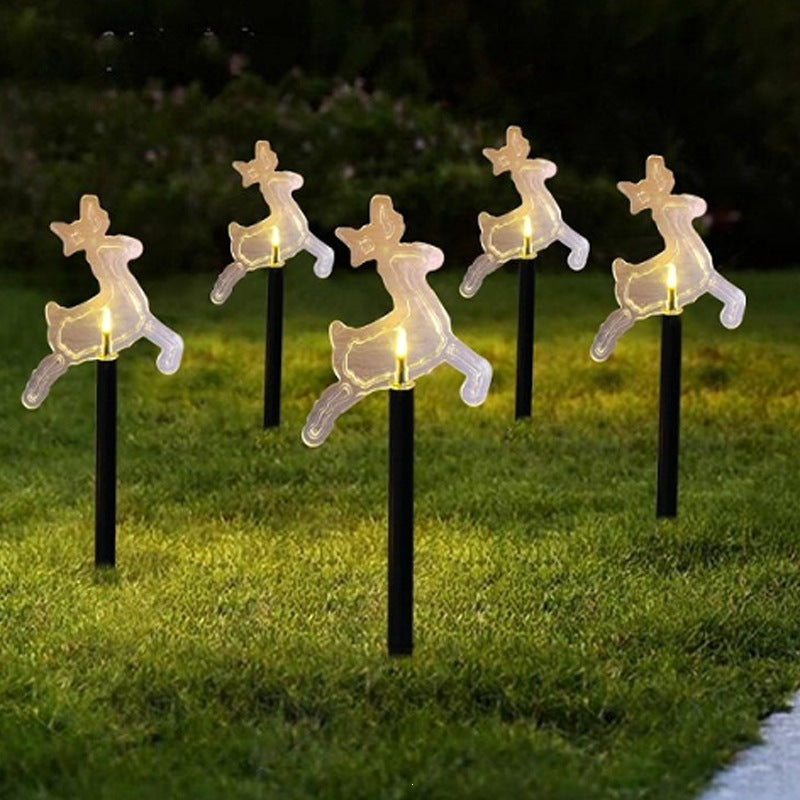 Warm LED Solar Stake Lights for Pathways - Acrylic Holiday Decor with Ground Spike