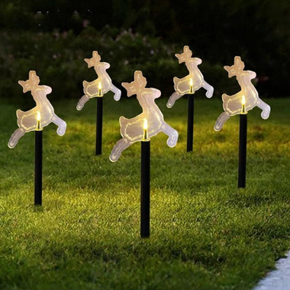Warm LED Solar Stake Lights for Pathways - Acrylic Holiday Decor with Ground Spike
