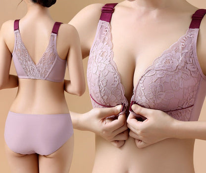 Front Closure Wireless Bra in Amber Color