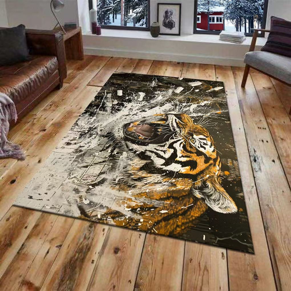 3D Wall Mural of a Tiger Design