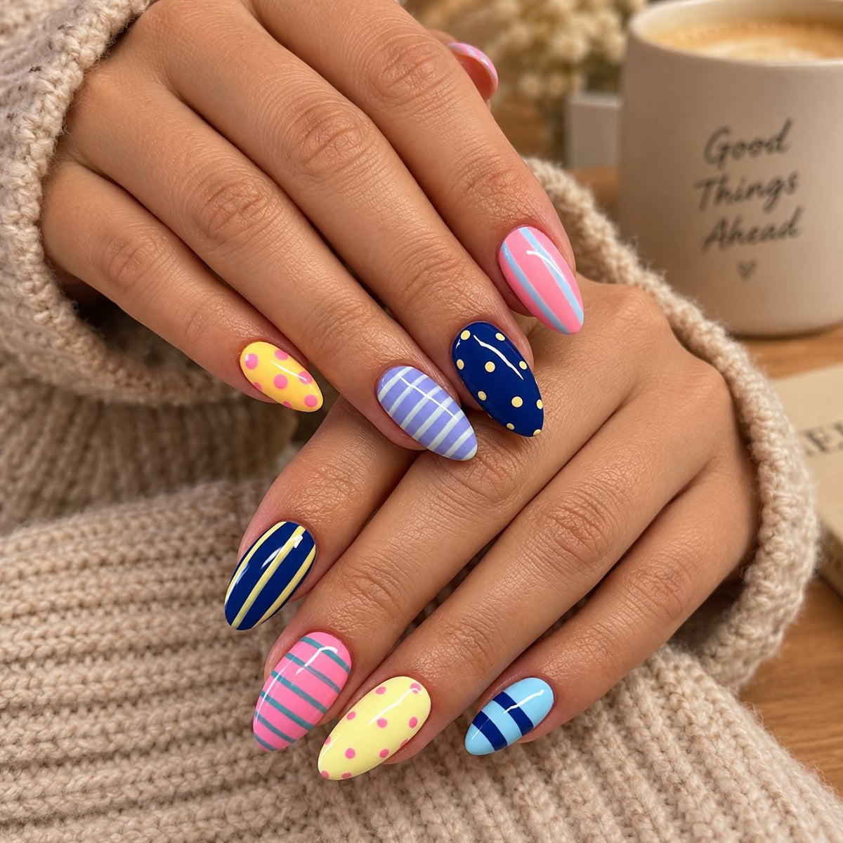 Nail Enhancements with Artistic Patterns