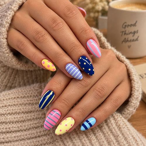 Nail Enhancements with Artistic Patterns
