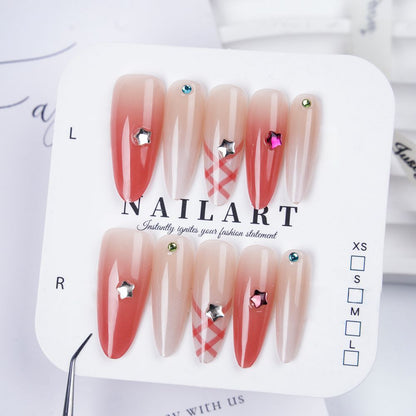 Floral Embellished Press-On Stiletto Nail Set