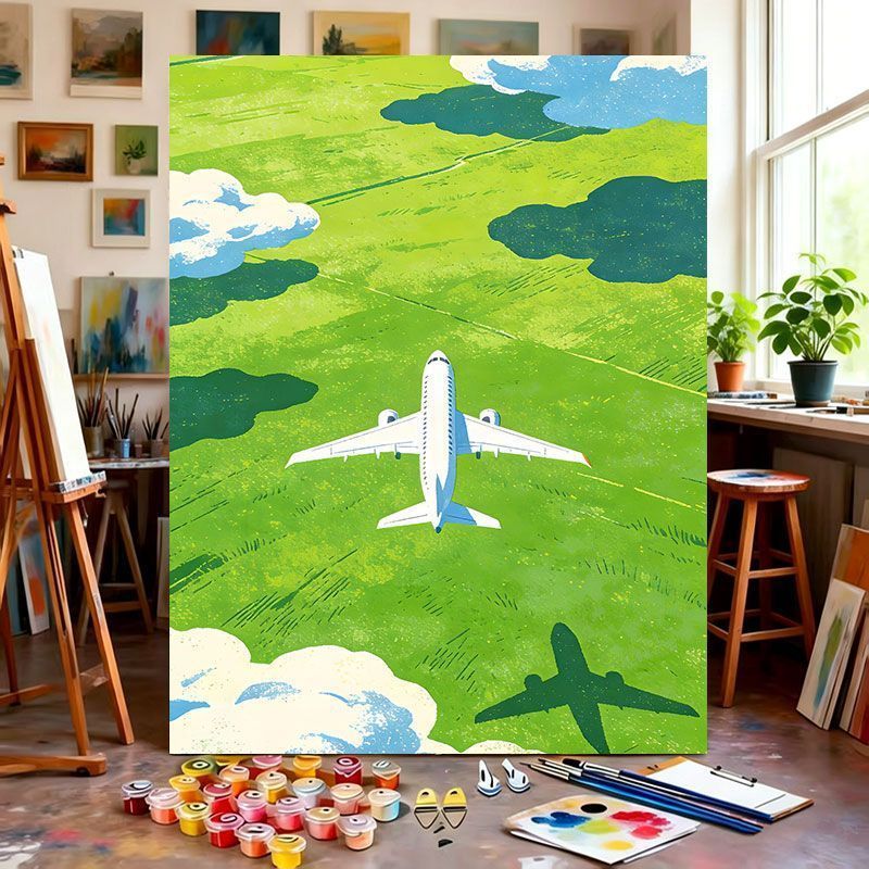 Canvas Wall Art Print Featuring Airplane Theme