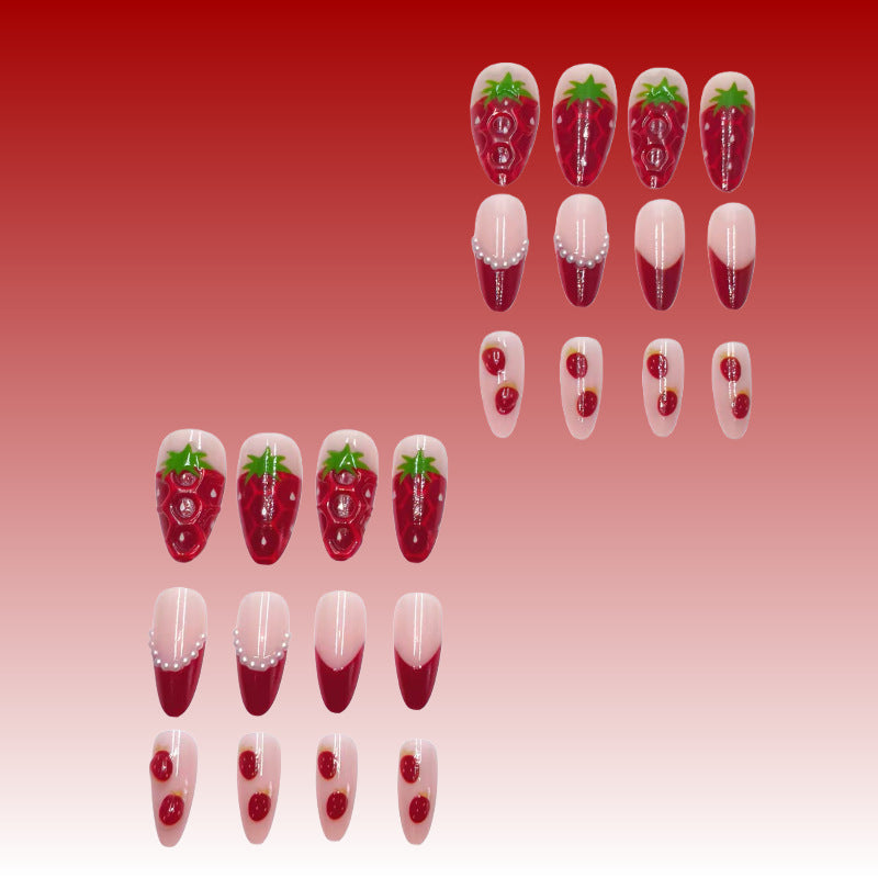 Strawberry Design Nail Tips for Creative Nail Art