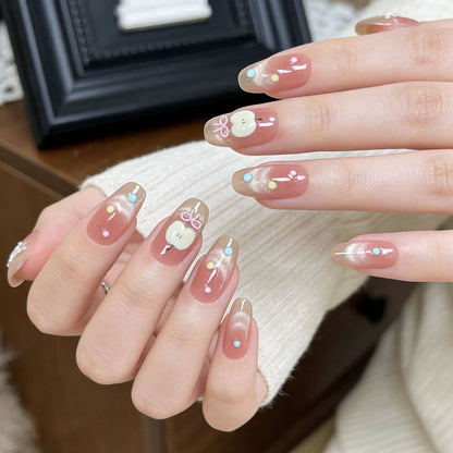 Press-On Nails with Artistic Ocean Theme Design