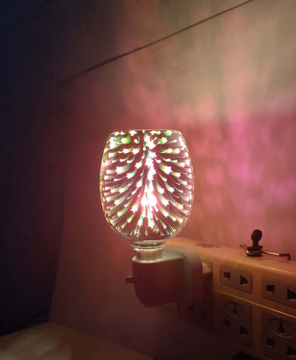 Small Night Light with 3D Glass Design for Aromatherapy Wax Melts