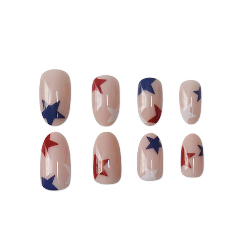 Press-On Nails with Artistic Star Pattern