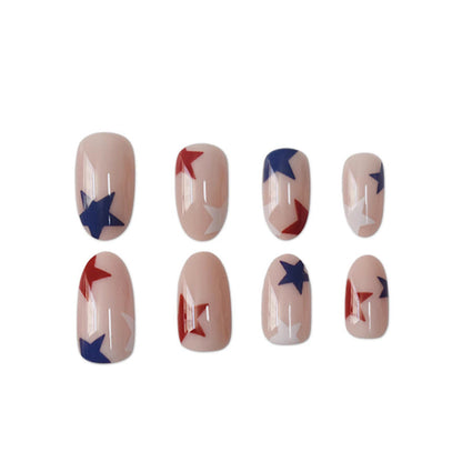 Press-On Nails with Artistic Star Pattern