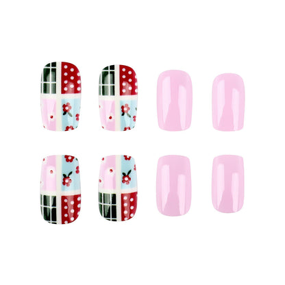 Creative Nail Art Set with Patchwork Design