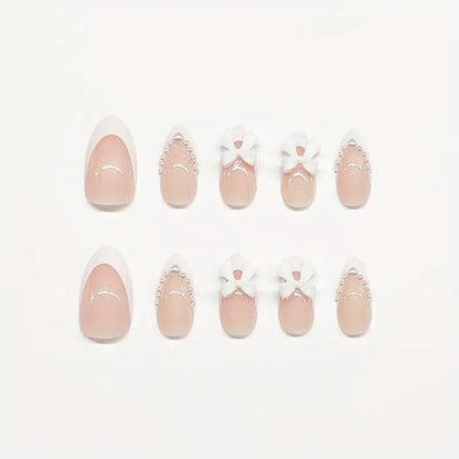 Press-On Nail Art Featuring Bow Details
