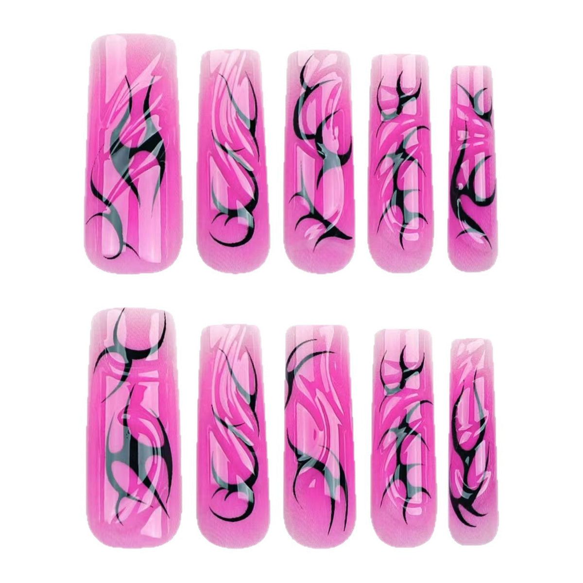 Floral and Abstract Designed Nail Tips for Artistic Manicure