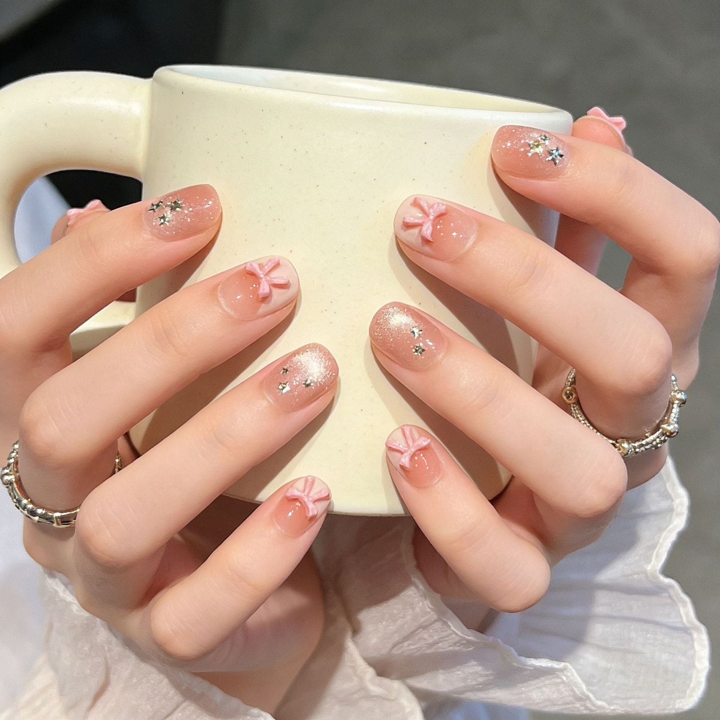 Set of 3D Decorative Press-On Nail Art