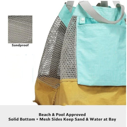 Spacious Beach Tote with Mesh Design for Easy Storage