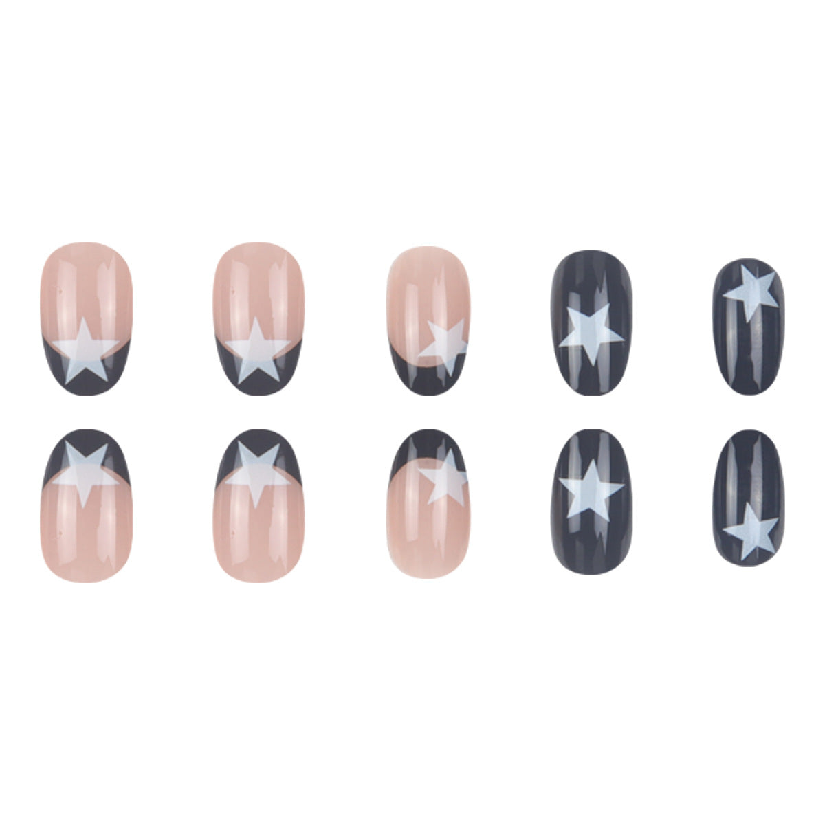 Decorative Press-On Nails with Star Accents