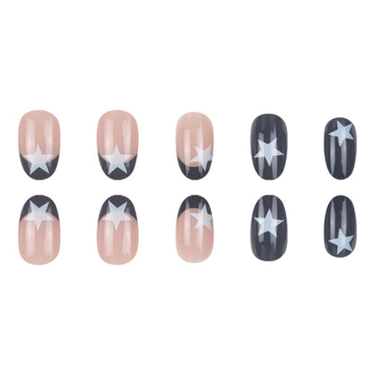 Decorative Press-On Nails with Star Accents