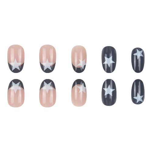 Decorative Press-On Nails with Star Accents