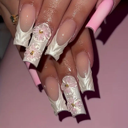 Floral Pattern 3D Press-On Nail Set
