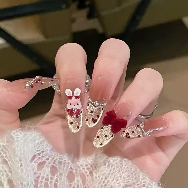 Set of 3D Decorative Press-On Nail Art
