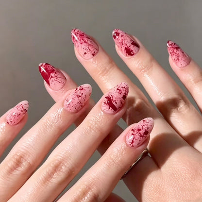 Creative Press-On Nail Art Kit with Splatter Design