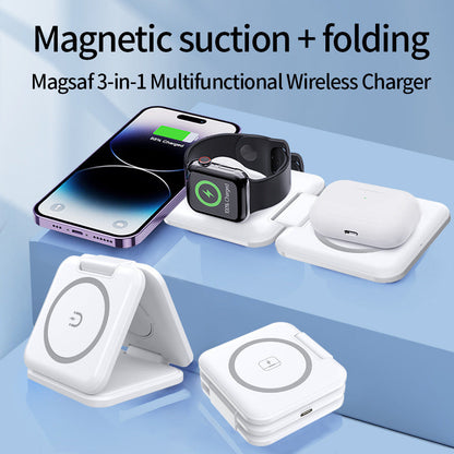 Foldable Wireless Charging Station - 3-in-1 Design