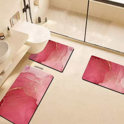 Bath Mat with Abstract Marble Pattern