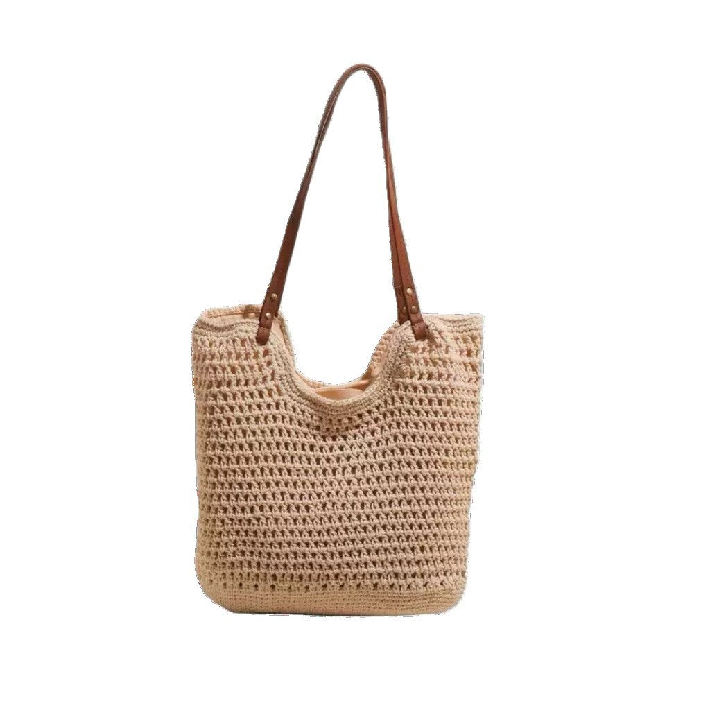Beach Bag with Airy Macrame Design