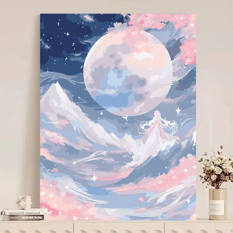 Canvas Artwork of Abstract Mountain Scenery