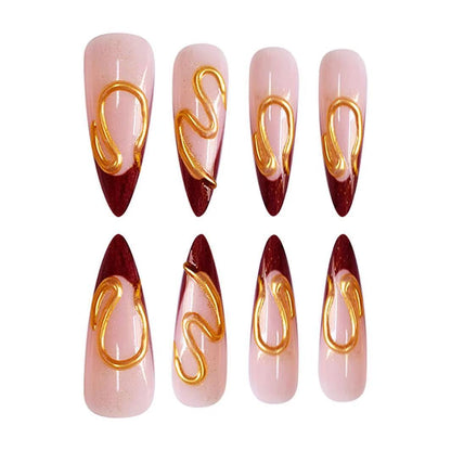 Abstract Design Stiletto Nail Extensions – Artistic Style