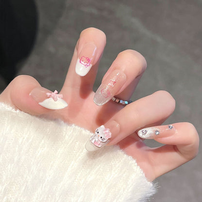 Decorative Press-On Nails with Cartoon Design