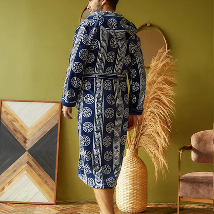 Elegant Men's Bathrobe for Relaxation with Detailed Design