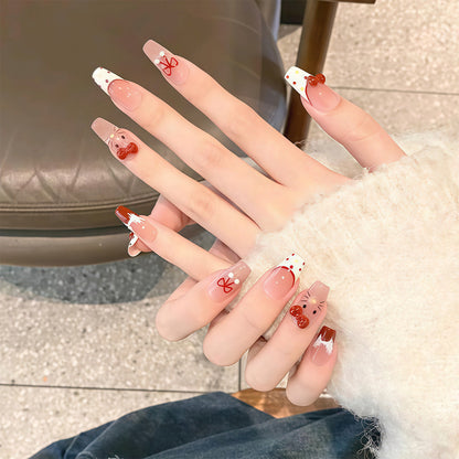 Themed Press-On Nails with Artistic Design