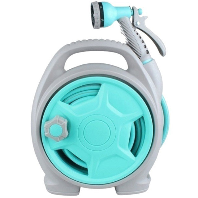 Water Hose with Reel and Versatile Spray Nozzle – Space-Saving Design