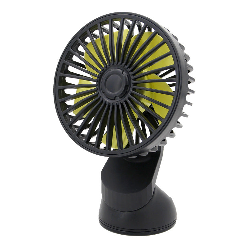 Dual-Head Car Ventilation Fan with Adjustable Settings