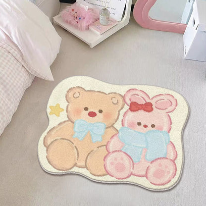 Charming Bear-Themed Area Rug for Kids' Rooms