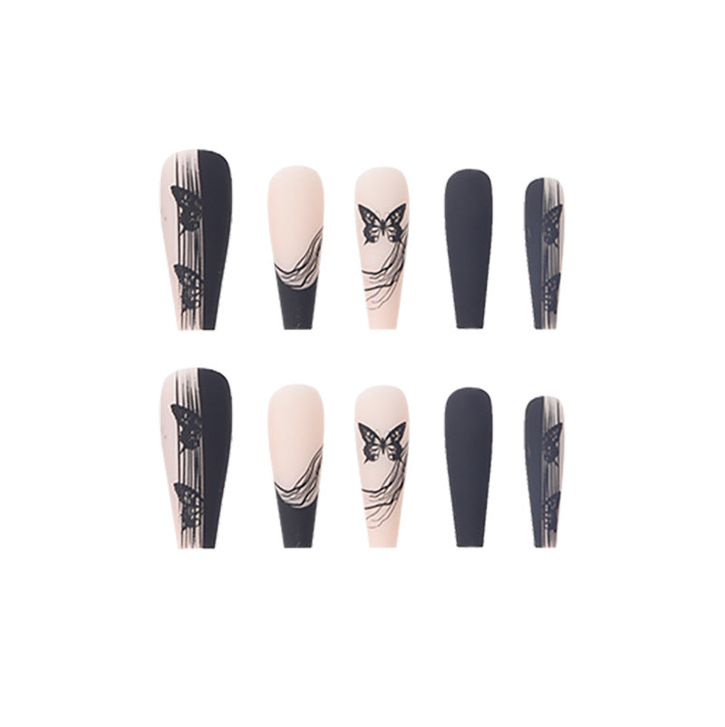 Artistic Design Press-On Nail Set with Intricate Patterns