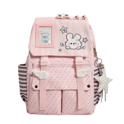 Cute Bunny Design Soft Plush School Backpack