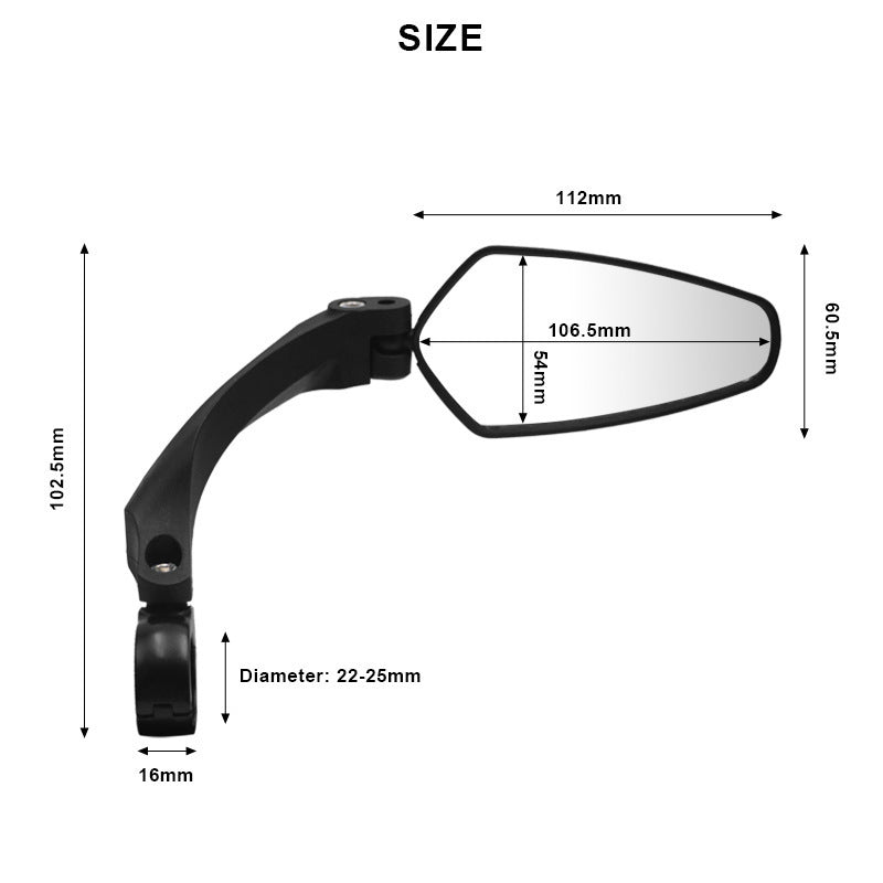 Rearview Mirror for Bikes - Adjustable Design