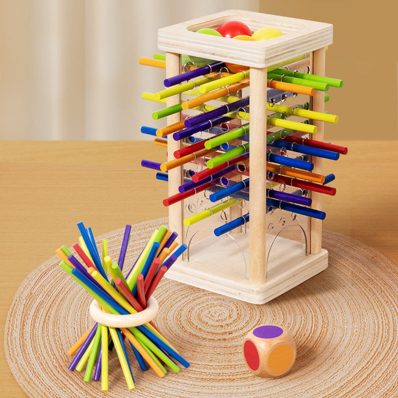 3-in-1 Wooden Ball and Stick Skill Game for Educational Play