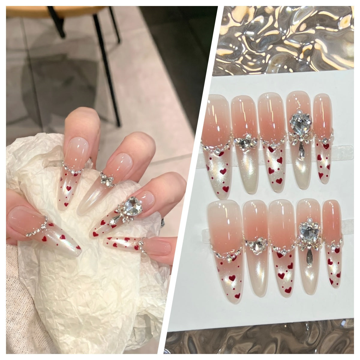 Charming Patterned Press-On Stiletto Nail Set