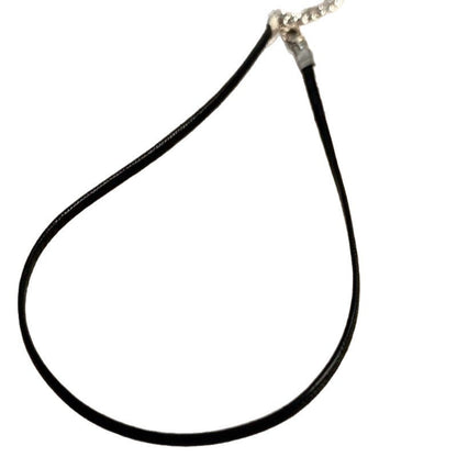 Leather Choker Necklace with Adjustable Fit