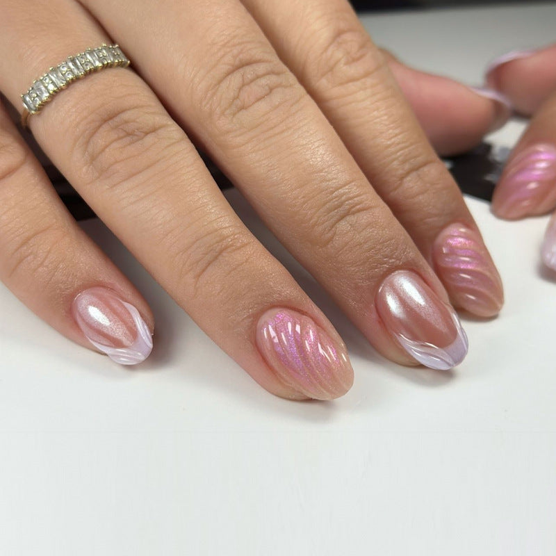 Wavy Pattern Nail Art Design