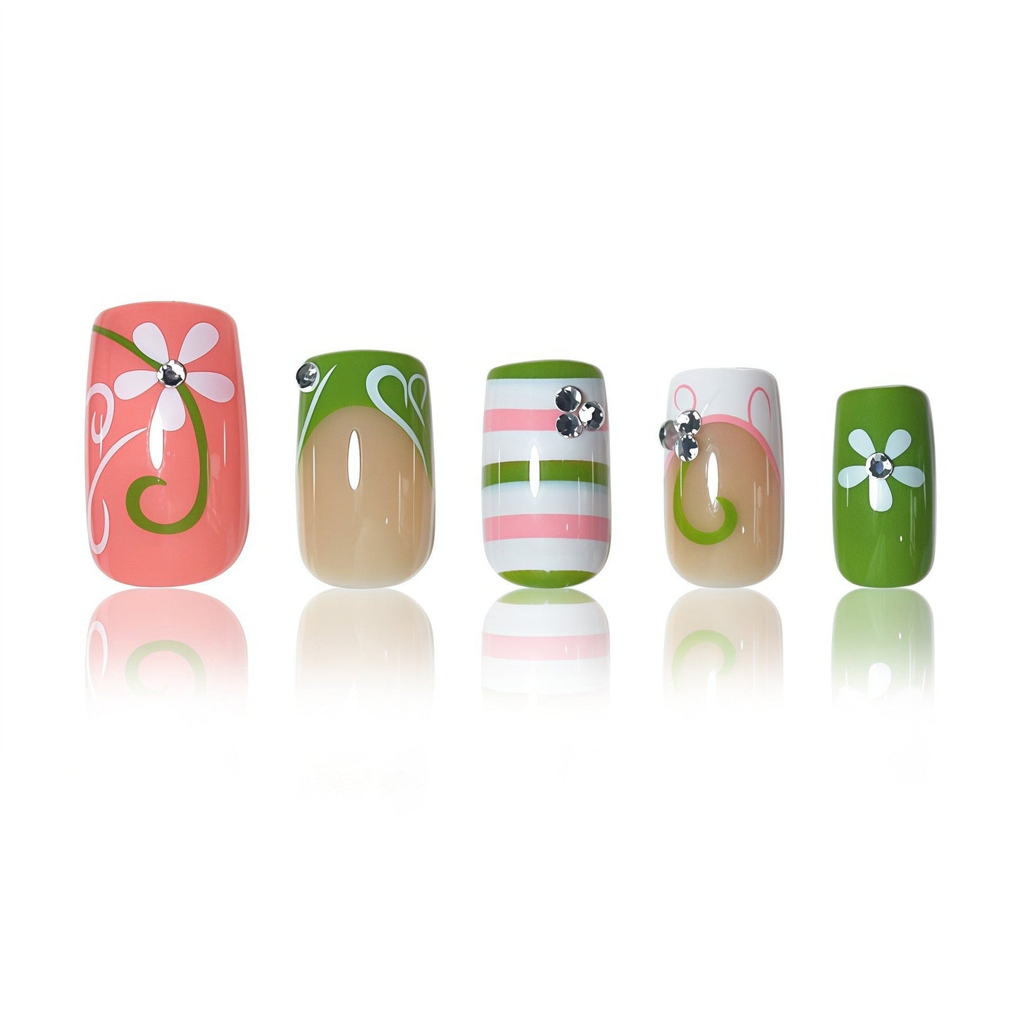 Floral Design 3D Press-On Nail Collection