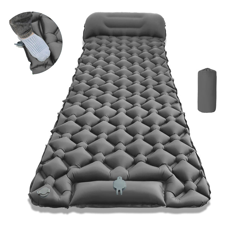 Inflatable Bed with Built-in Headrest and Easy Valve System