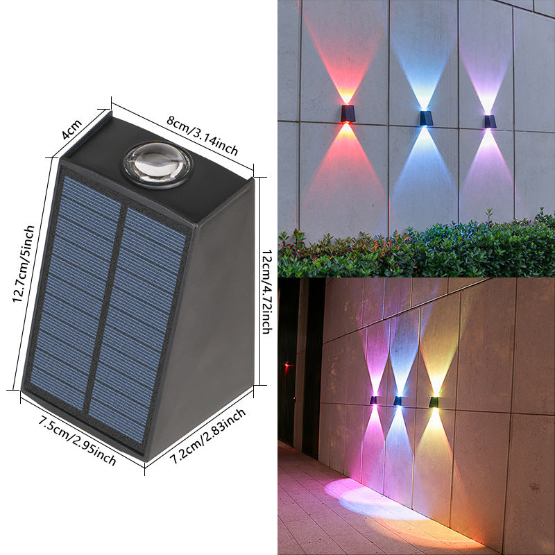 Bi-Directional Solar LED Wall Uplight and Downlight with Prism Lens