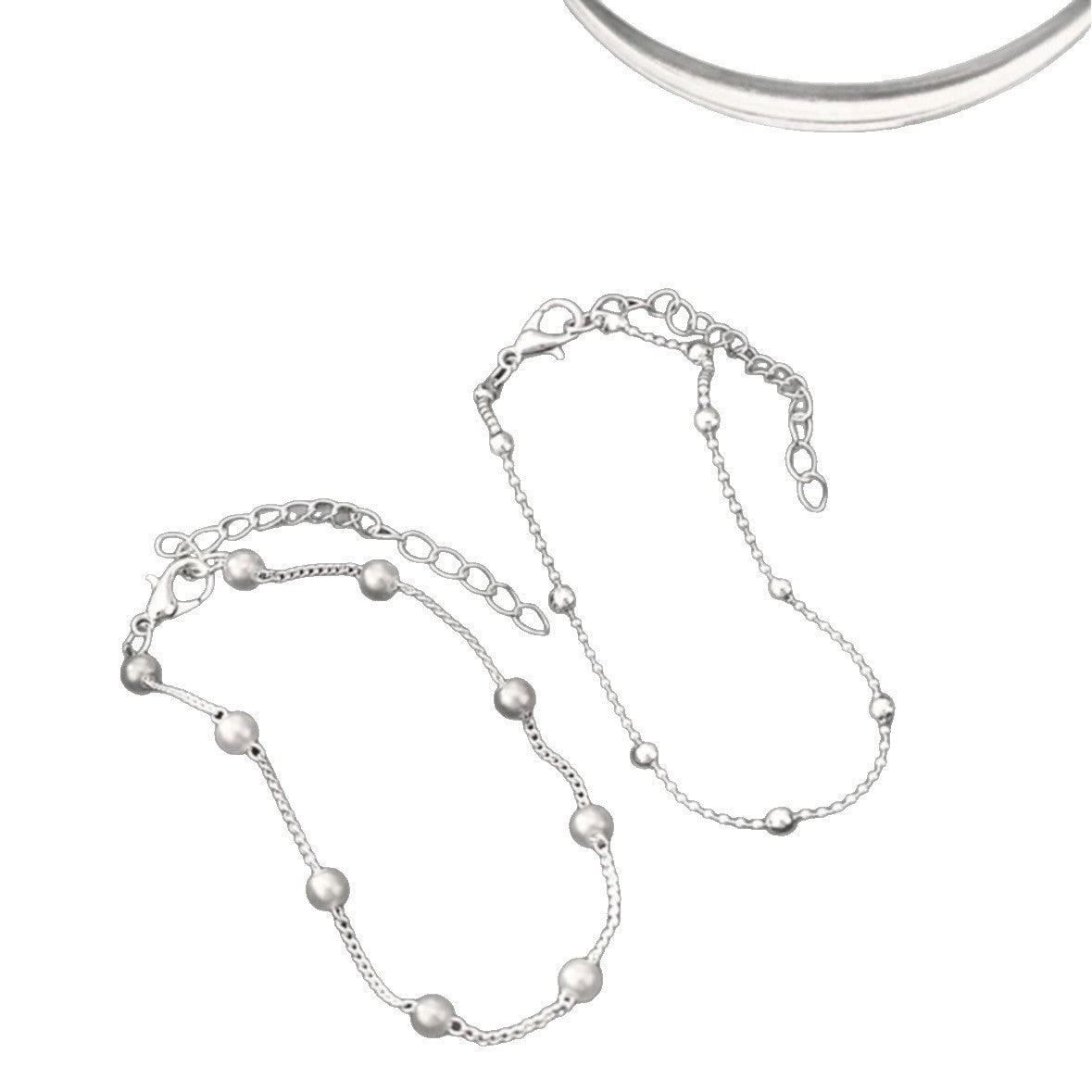 Adjustable Bracelet with Pearl Charms